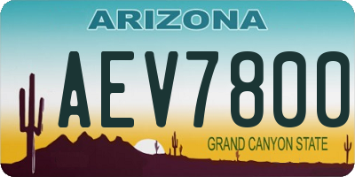 AZ license plate AEV7800