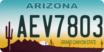 AZ license plate AEV7803