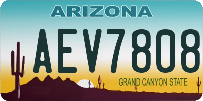 AZ license plate AEV7808