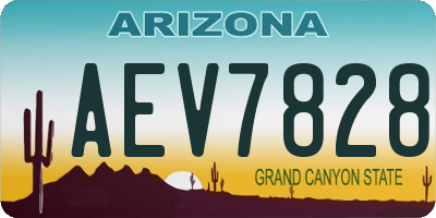 AZ license plate AEV7828