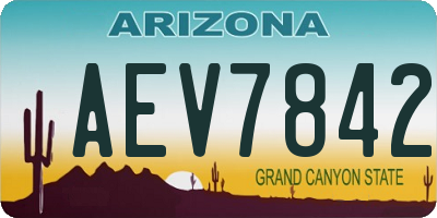 AZ license plate AEV7842