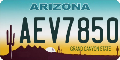 AZ license plate AEV7850