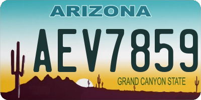 AZ license plate AEV7859