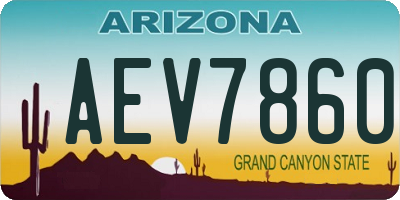 AZ license plate AEV7860