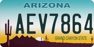 AZ license plate AEV7864