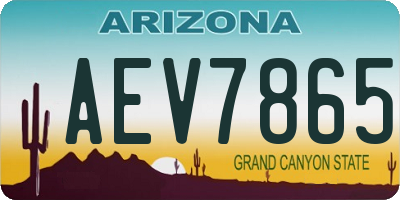 AZ license plate AEV7865