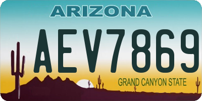 AZ license plate AEV7869