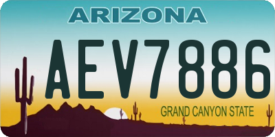 AZ license plate AEV7886