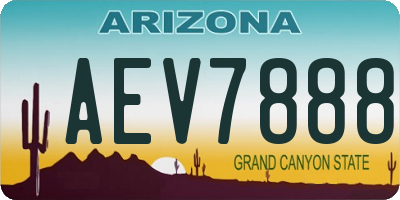 AZ license plate AEV7888