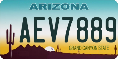 AZ license plate AEV7889