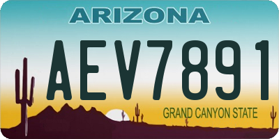 AZ license plate AEV7891