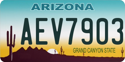 AZ license plate AEV7903
