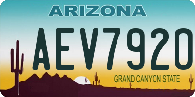 AZ license plate AEV7920