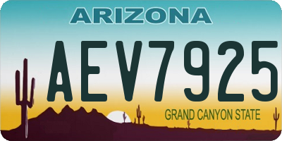 AZ license plate AEV7925