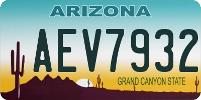 AZ license plate AEV7932