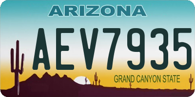 AZ license plate AEV7935