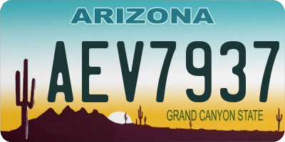 AZ license plate AEV7937