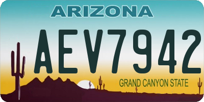 AZ license plate AEV7942