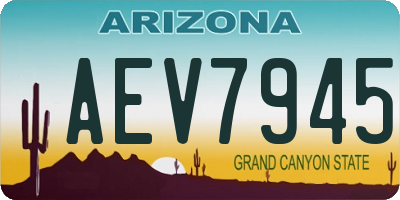 AZ license plate AEV7945