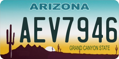 AZ license plate AEV7946