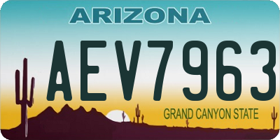 AZ license plate AEV7963