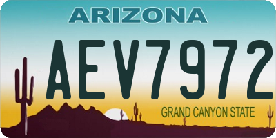 AZ license plate AEV7972