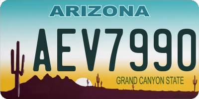 AZ license plate AEV7990
