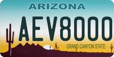 AZ license plate AEV8000