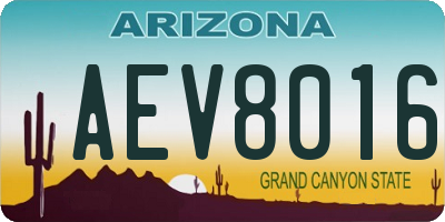 AZ license plate AEV8016