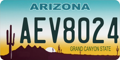 AZ license plate AEV8024