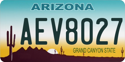 AZ license plate AEV8027