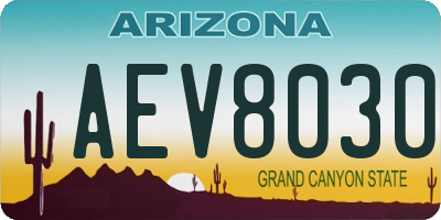 AZ license plate AEV8030