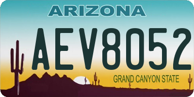 AZ license plate AEV8052