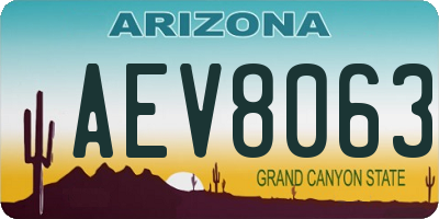 AZ license plate AEV8063