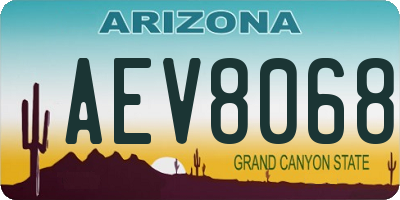 AZ license plate AEV8068