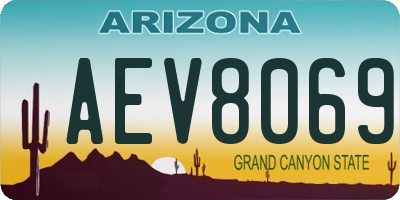 AZ license plate AEV8069
