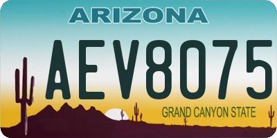 AZ license plate AEV8075