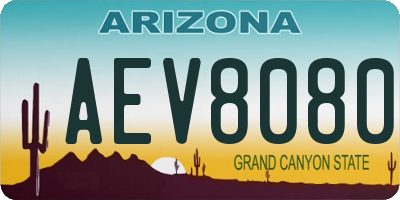 AZ license plate AEV8080