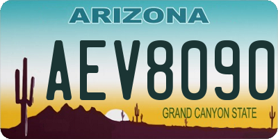 AZ license plate AEV8090