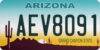 AZ license plate AEV8091