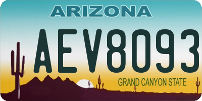 AZ license plate AEV8093