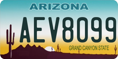 AZ license plate AEV8099