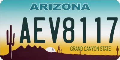 AZ license plate AEV8117