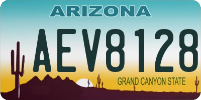 AZ license plate AEV8128