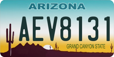 AZ license plate AEV8131