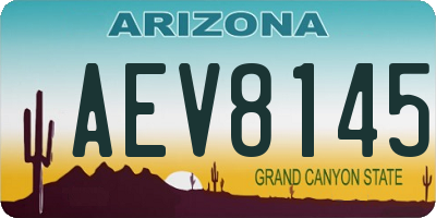AZ license plate AEV8145
