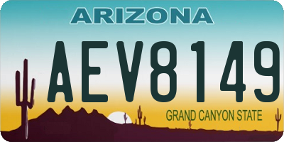AZ license plate AEV8149