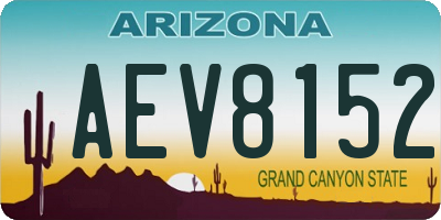 AZ license plate AEV8152
