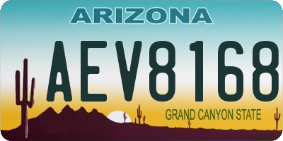 AZ license plate AEV8168