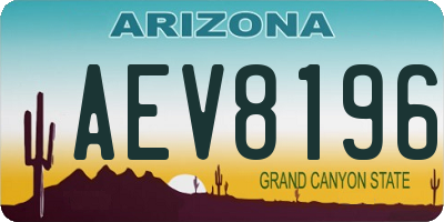 AZ license plate AEV8196